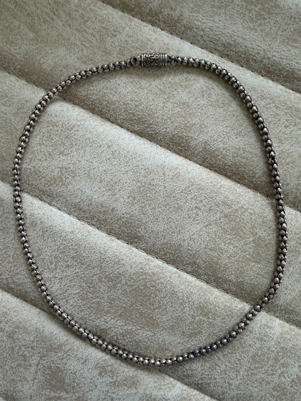 .925 Sterling Silver Interlocking Tulip Link Chain Necklace - Gothic Vine Clasp